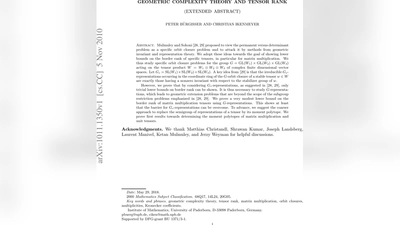Geometric Complexity Theory and Tensor Rank