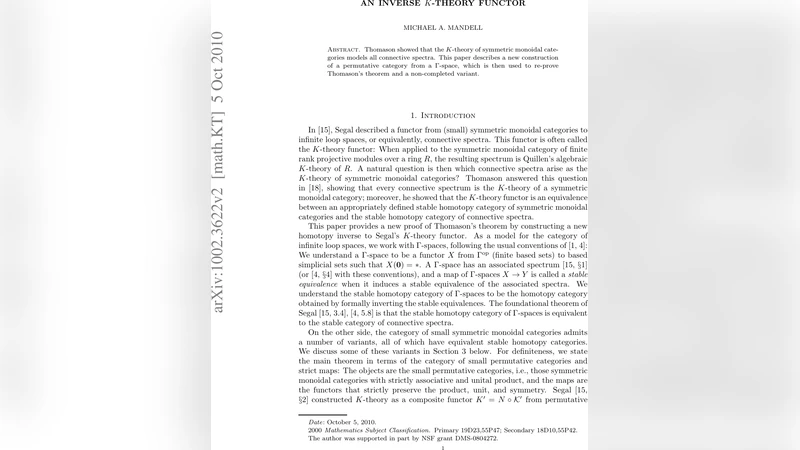 An Inverse K-Theory Functor