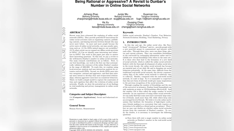 Being Rational or Aggressive? A Revisit to Dunbars Number in Online   Social Networks