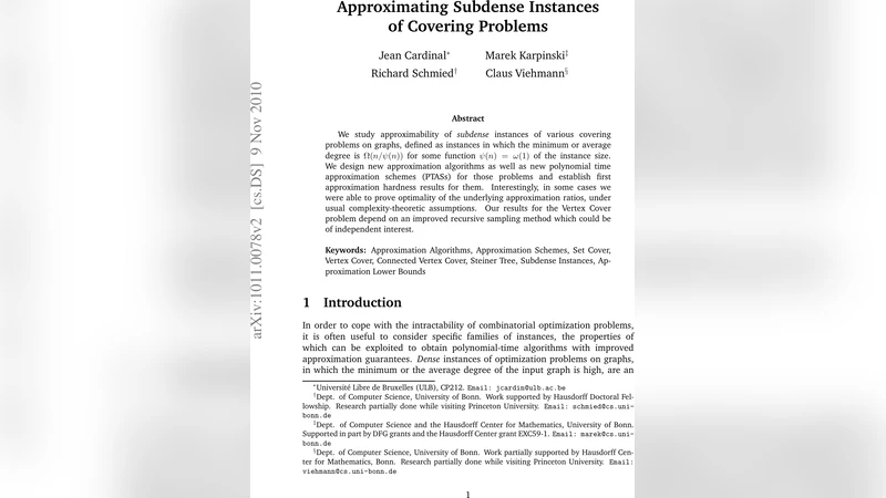 Approximating Subdense Instances of Covering Problems