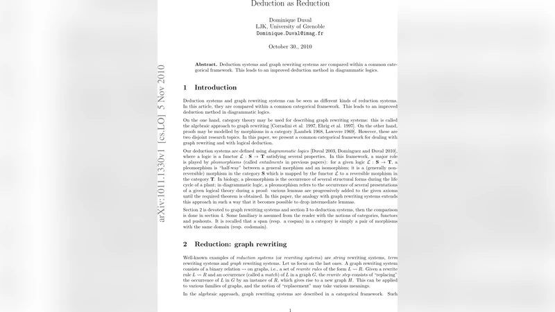 Deduction as Reduction