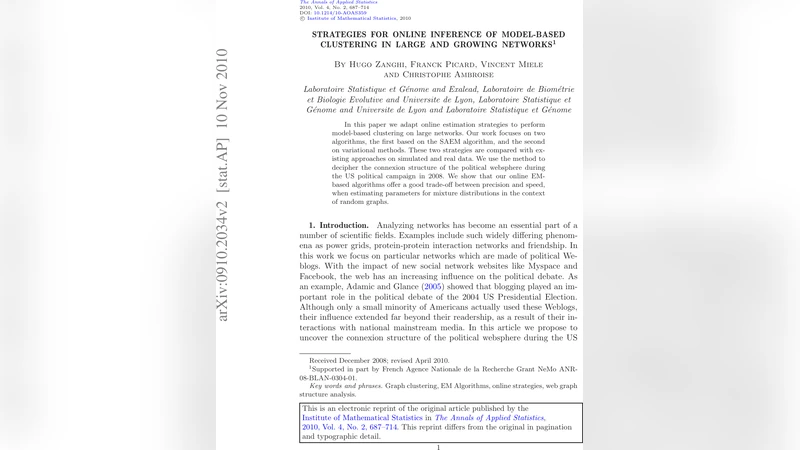 Strategies for online inference of model-based clustering in large and   growing networks