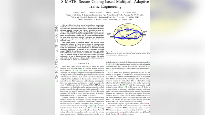 S-MATE: Secure Coding-based Multipath Adaptive Traffic Engineering