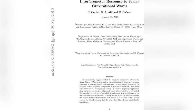 Interferometer Response to Scalar Gravitational Waves