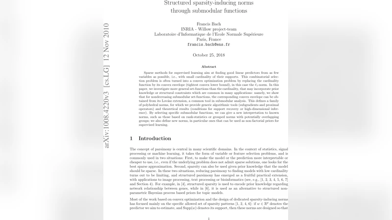 Structured sparsity-inducing norms through submodular functions