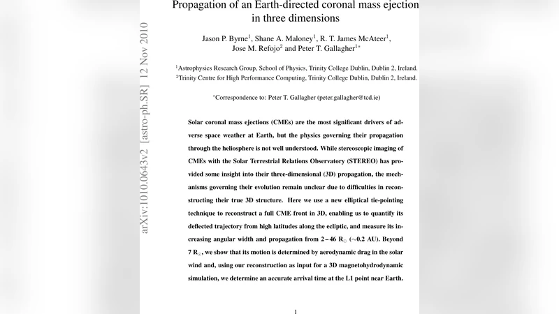 Propagation of an Earth-directed coronal mass ejection in three   dimensions