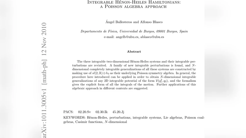 Integrable Henon-Heiles Hamiltonians: a Poisson algebra approach