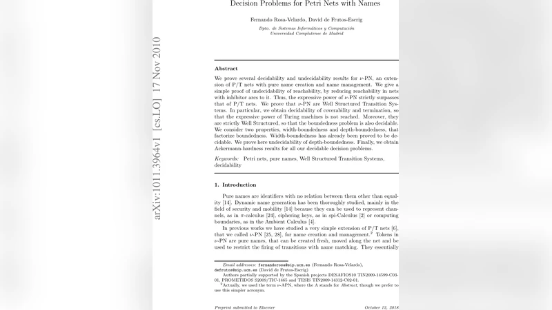 Decision Problems for Petri Nets with Names