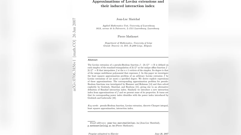 Approximations of Lovasz extensions and their induced interaction index