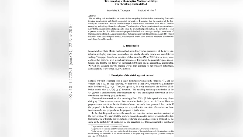 Slice Sampling with Adaptive Multivariate Steps: The Shrinking-Rank   Method