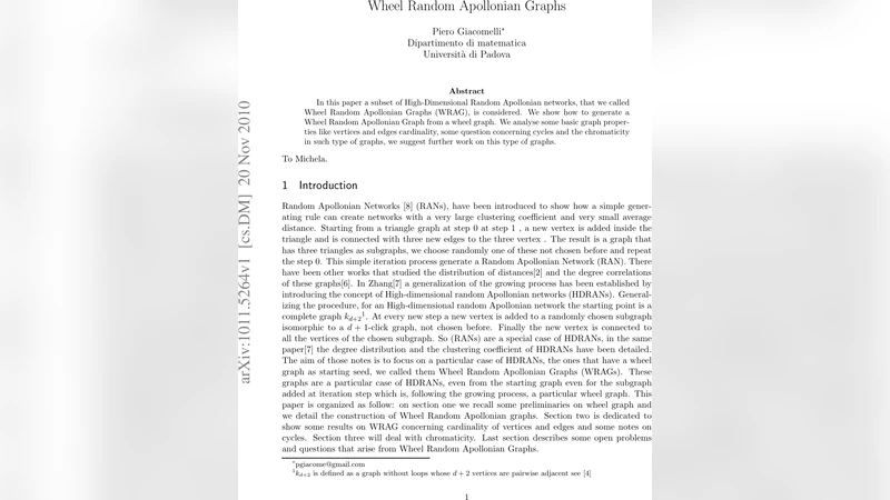 Wheel Random Apollonian Graphs