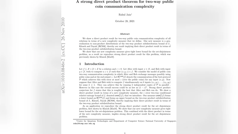 A strong direct product theorem for two-way public coin communication   complexity