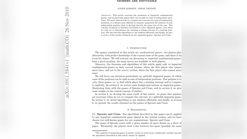 Nimbers are inevitable