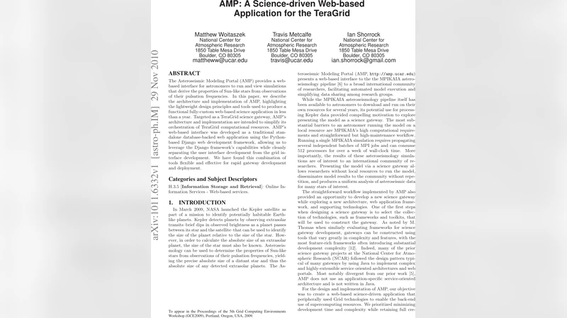 AMP: A Science-driven Web-based Application for the TeraGrid