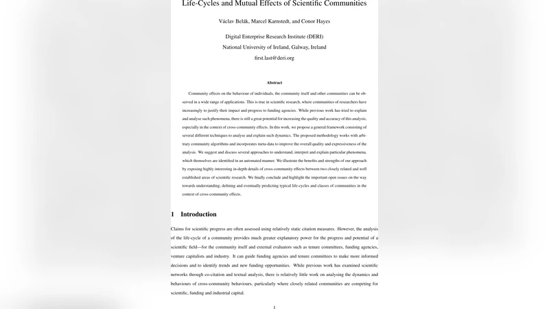 Cross-Community Dynamics in Science: How Information Retrieval Affects   Semantic Web and Vice Versa