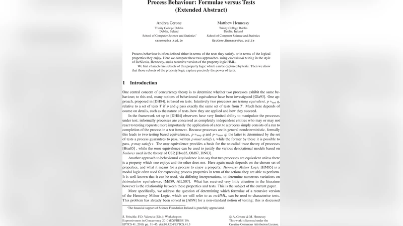 Process Behaviour: Formulae vs. Tests (Extended Abstract)