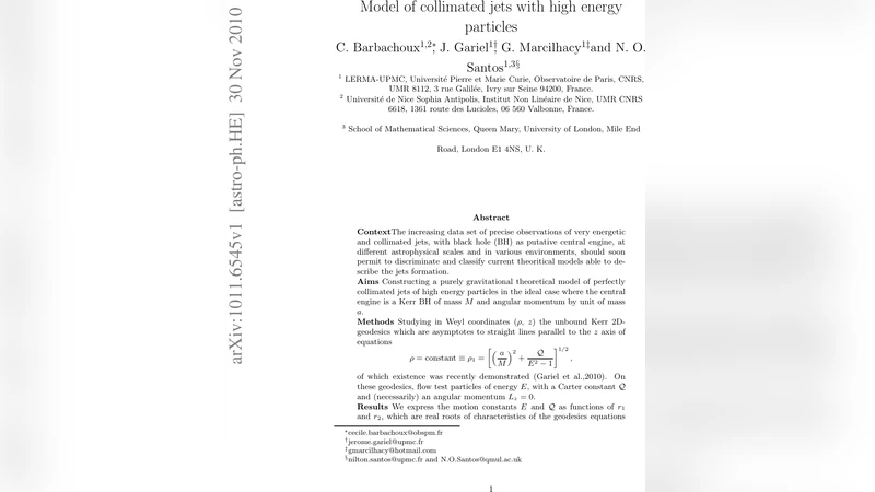 Model of collimated jets with high energy particles