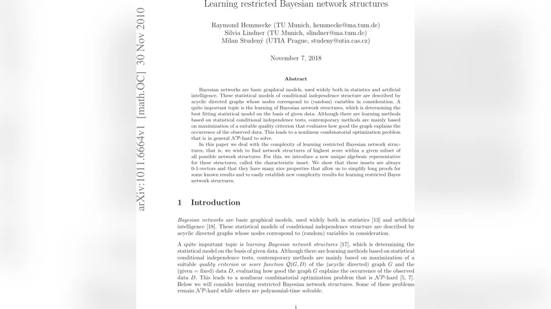 Learning restricted Bayesian network structures