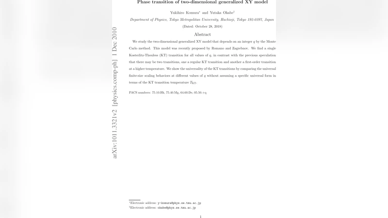 Phase transition of two-dimensional generalized XY model
