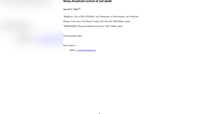 Noisy-threshold control of cell death