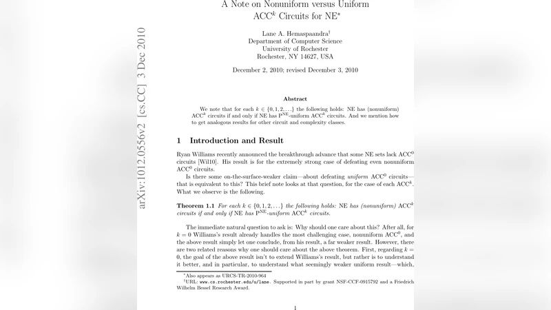 A Note on Nonuniform versus Uniform ACC^k Circuits for NE