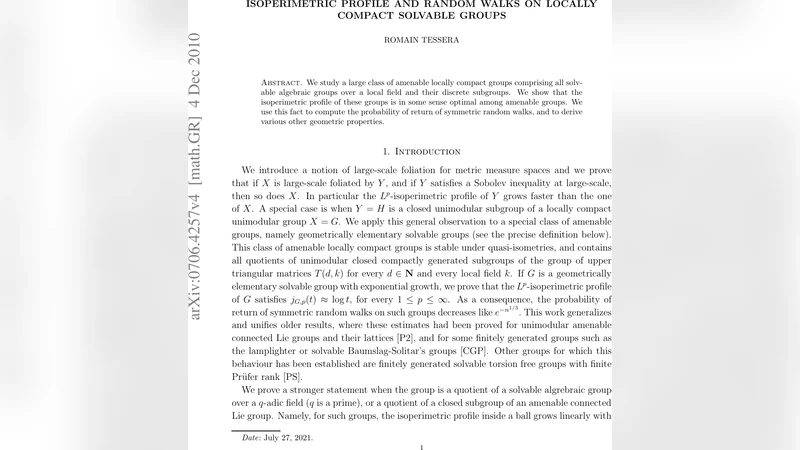 Isoperimetric profile and random walks on locally compact solvable   groups