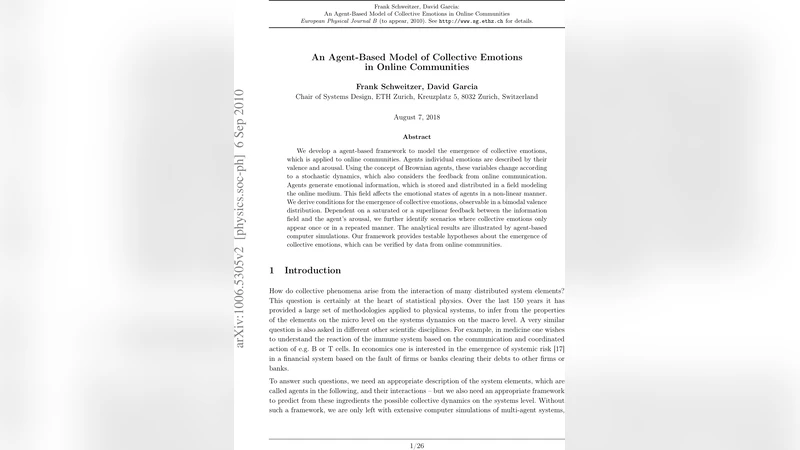 An Agent-Based Model of Collective Emotions in Online Communities