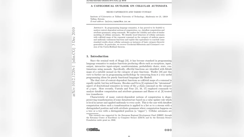 A Categorical Outlook on Cellular Automata