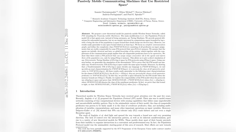 Passively Mobile Communicating Machines that Use Restricted Space