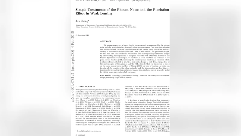 Simple Treatments of the Photon Noise and the Pixelation Effect in Weak   Lensing