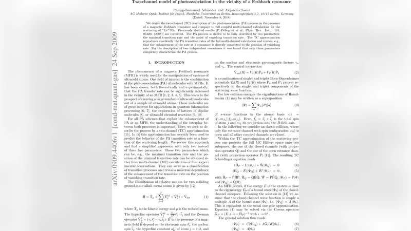 Two-channel model of photoassociation in the vicinity of a Feshbach   resonance