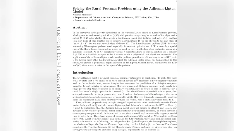 Solving the Rural Postman problem using the Adleman-Lipton model