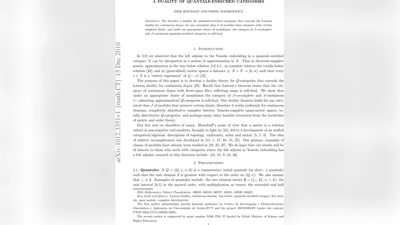 A Duality of Quantale-Enriched Categories