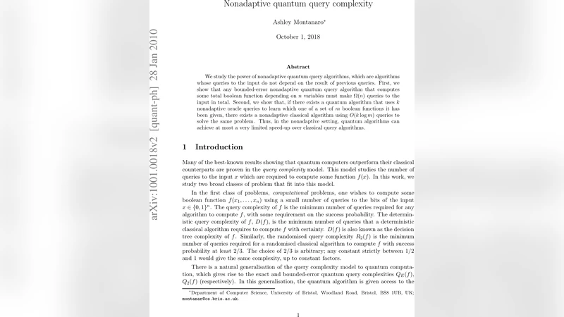 Nonadaptive quantum query complexity