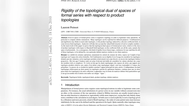 Rigidity of the topological dual of spaces of formal series with respect   to product topologies