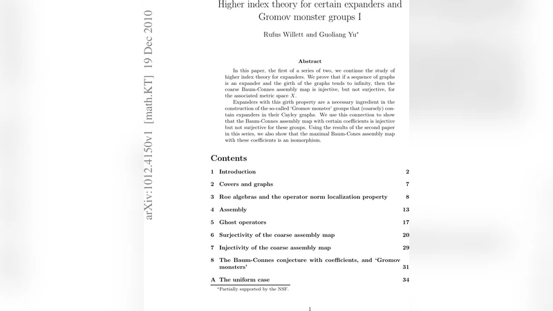 Higher index theory for certain expanders and Gromov monster groups I