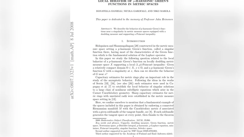 Local behavior of p-harmonic Greens functions in metric spaces