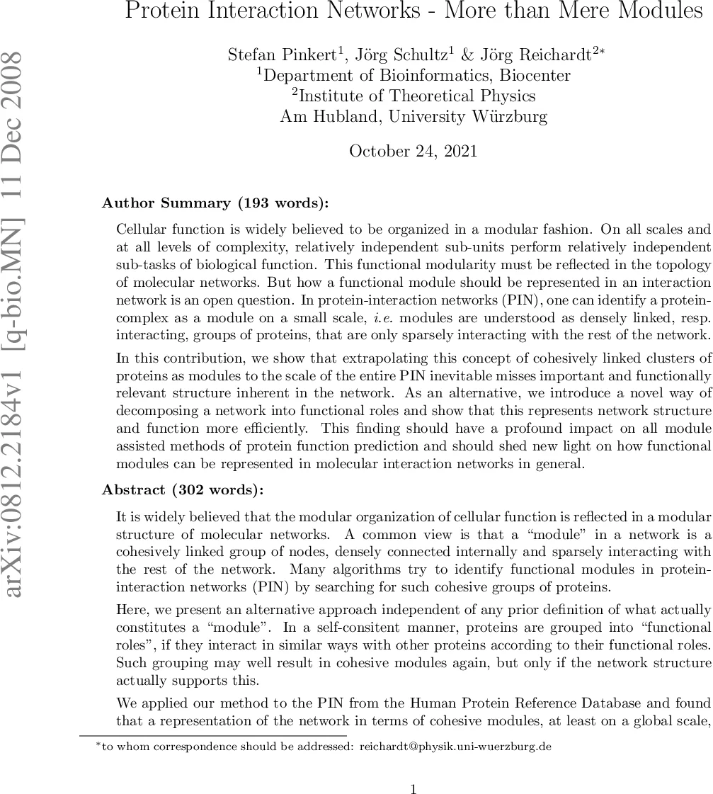 Protein-Interaction-Networks: More than mere modules