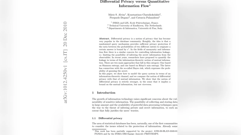 Differential Privacy versus Quantitative Information Flow