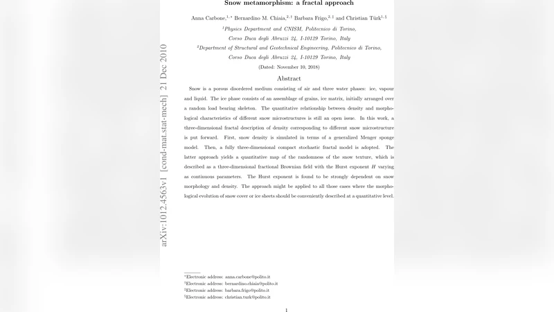 Snow metamorphism: a fractal approach