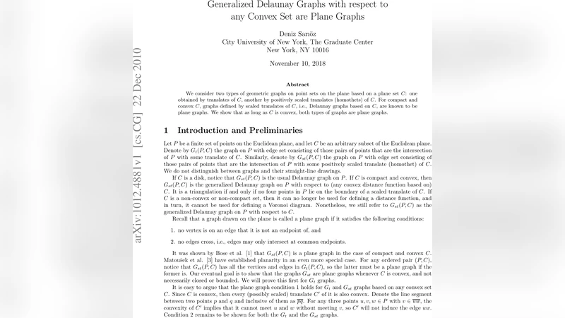Generalized Delaunay Graphs with respect to any Convex Set are Plane   Graphs