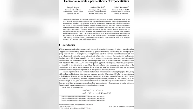 Unification modulo a partial theory of exponentiation