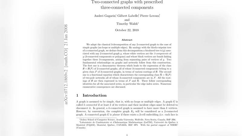 Two-connected graphs with prescribed three-connected components