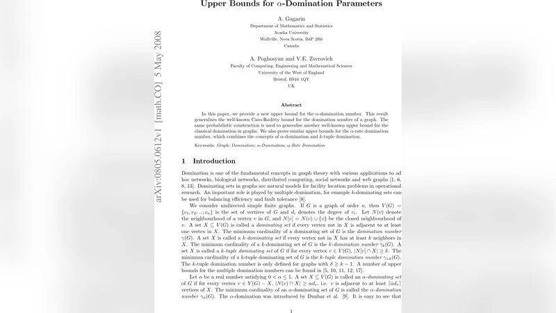 Upper bounds for alpha-domination parameters