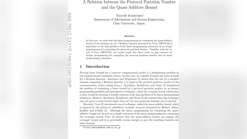 A Relation between the Protocol Partition Number and the Quasi-Additive   Bound
