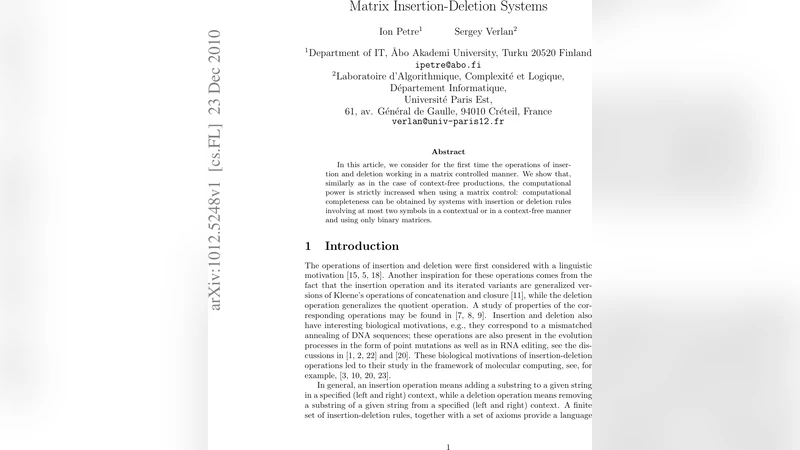 Matrix Insertion-Deletion Systems