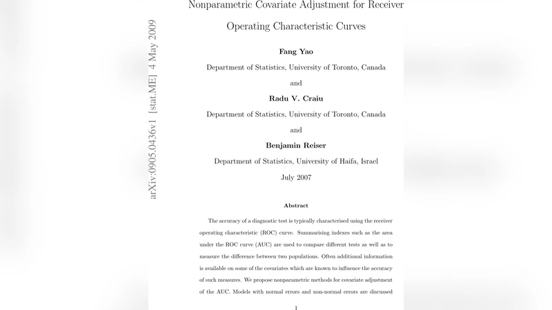 Nonparametric Covariate Adjustment for Receiver Operating Characteristic   Curves