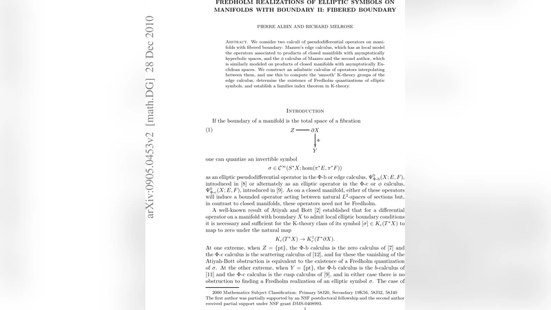 Fredholm realizations of elliptic symbols on manifolds with boundary II:   fibered boundary