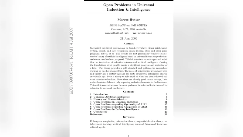 Open Problems in Universal Induction & Intelligence