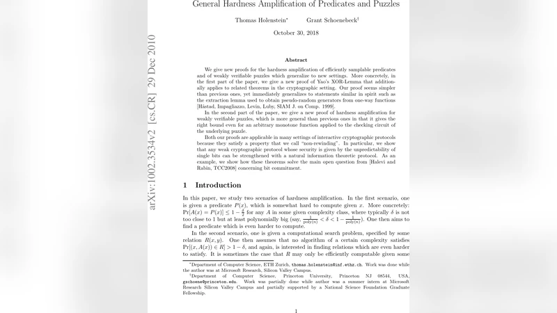 General Hardness Amplification of Predicates and Puzzles
